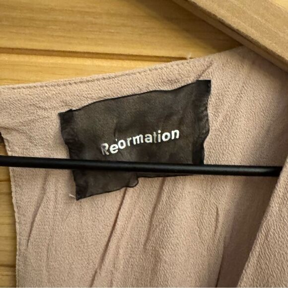 Reformation Size XSmall Long Sleeve Tie Bust Smocked Wilder Mini Dress - Picture 12 of 13